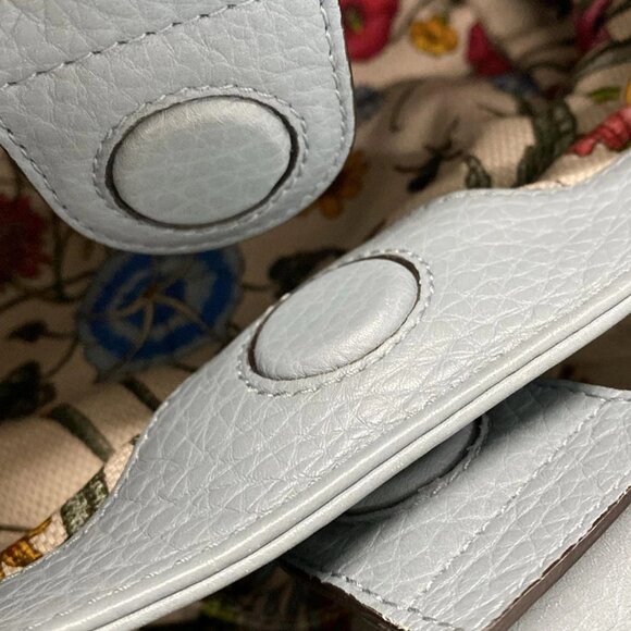 Auth GUCCI Bamboo Shopper 336032 Light Blue Brown Leather Bamboo - Tote Bag - Picture 11 of 16